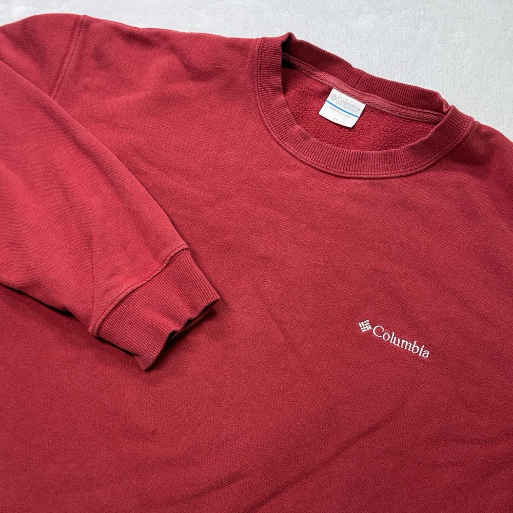 Columbia Sportswear Red Fleece Crewneck Sweatshirt Mens XL Logo Workwear